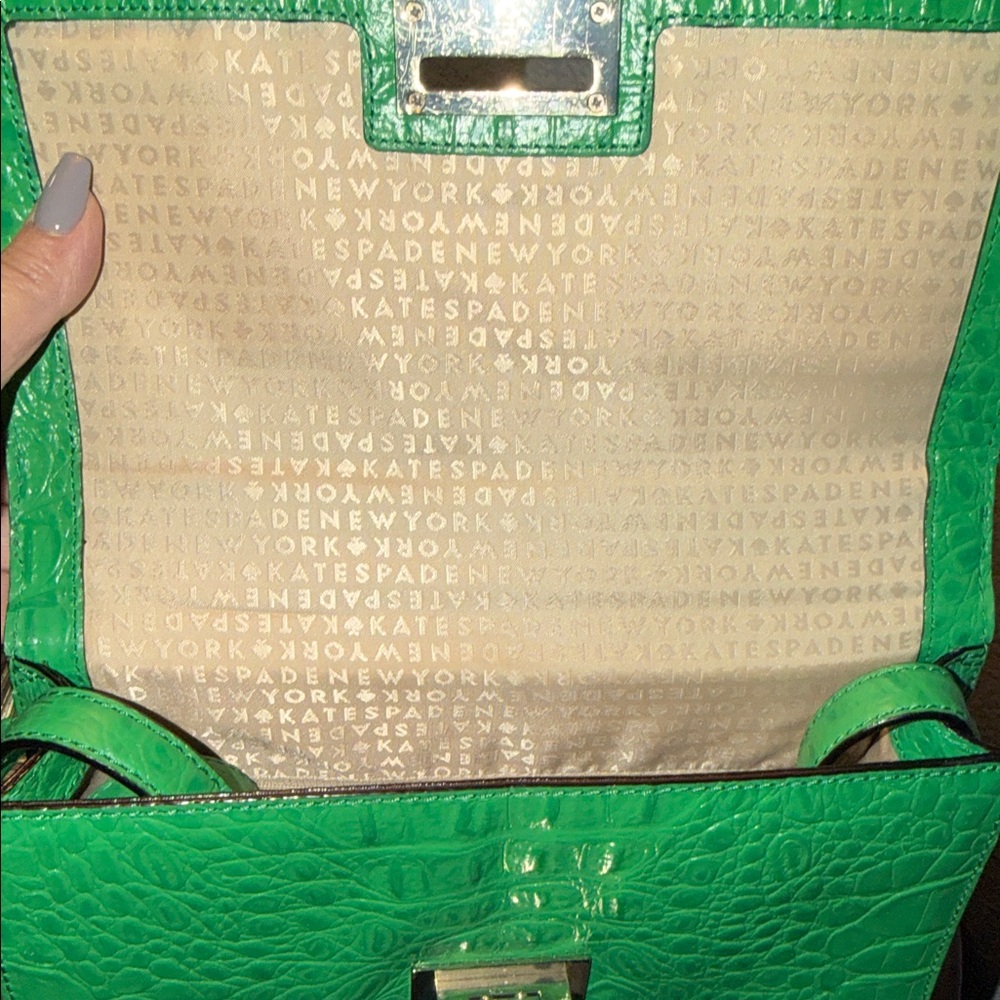 Kate Spade Crocodile-Embossed Handbag - Picture 7 of 8